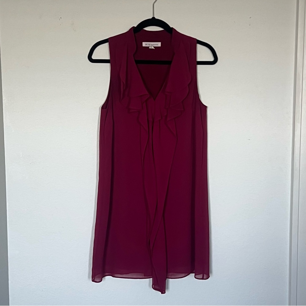 BCBGeneration Burgundy Drapey Dress